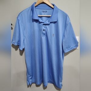 IZOD Golf Men's Blue Polo Shirt Short Sleeve Pull Over Shirt, Size XL